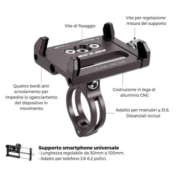 kit supporto manubrio smartphone telefono cellulare bikeebike universale alluminio e-bike ebike bici elettrica trasformazione kit best ebike lecco garlate