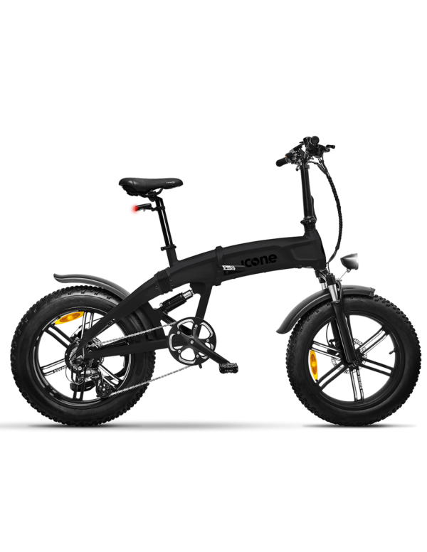 INEICROSSX7TB icone e-bike ebike fat-bike fatbike x7 icross total deep black nera bici elettrica full ammortizzata cambio shimano marce altus freni disco batteria samsung integrata 48v cerchi lega pieghevole foldable rivenditore lecco garlate