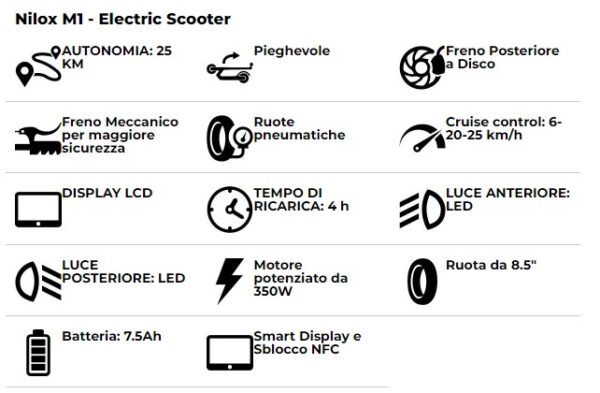 Monopattino Elettrico - Nilox - M1 350W - immagine 6